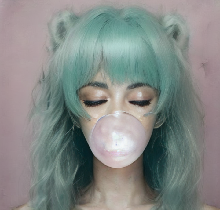 00861-1770301799-1girl, solo, bubble blowing, bangs, chewing gum, one eye closed, round eyewear, looking at viewer, sunglasses, blunt bangs, pink.png